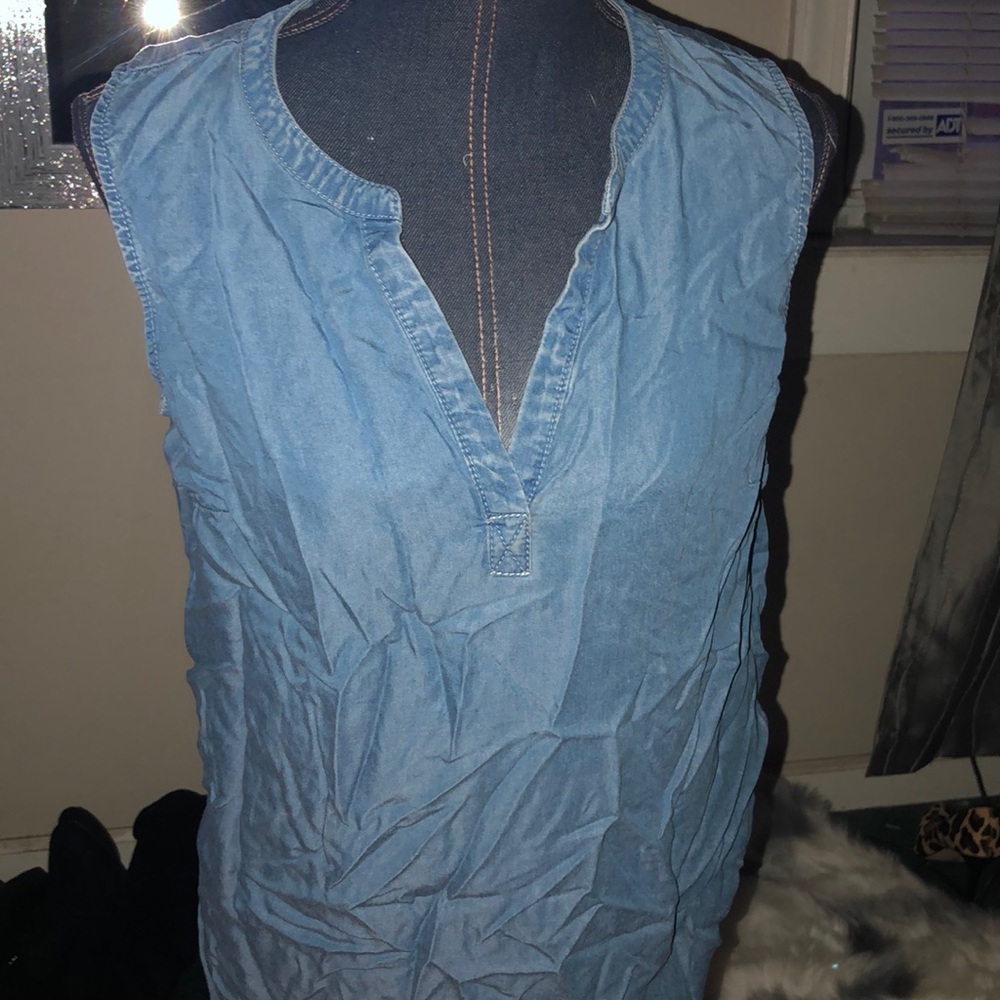 Denim tunic top